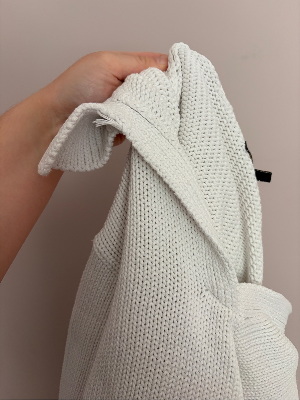 Quince Cropped Cotton Polo Sweater Ivory - Picture 5 of 5